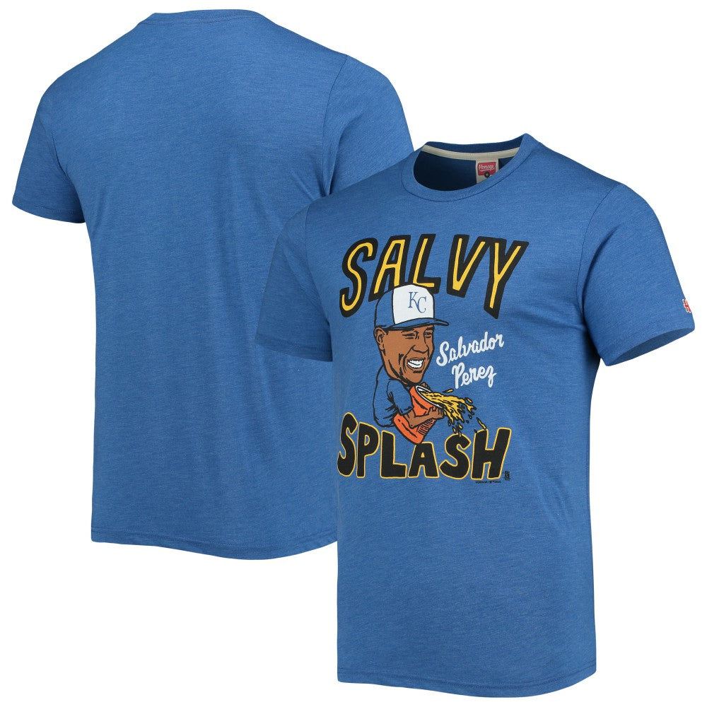 MLB Salvador Perez Kansas City Royals Homage Caricature Tri-Blend T-Shirt