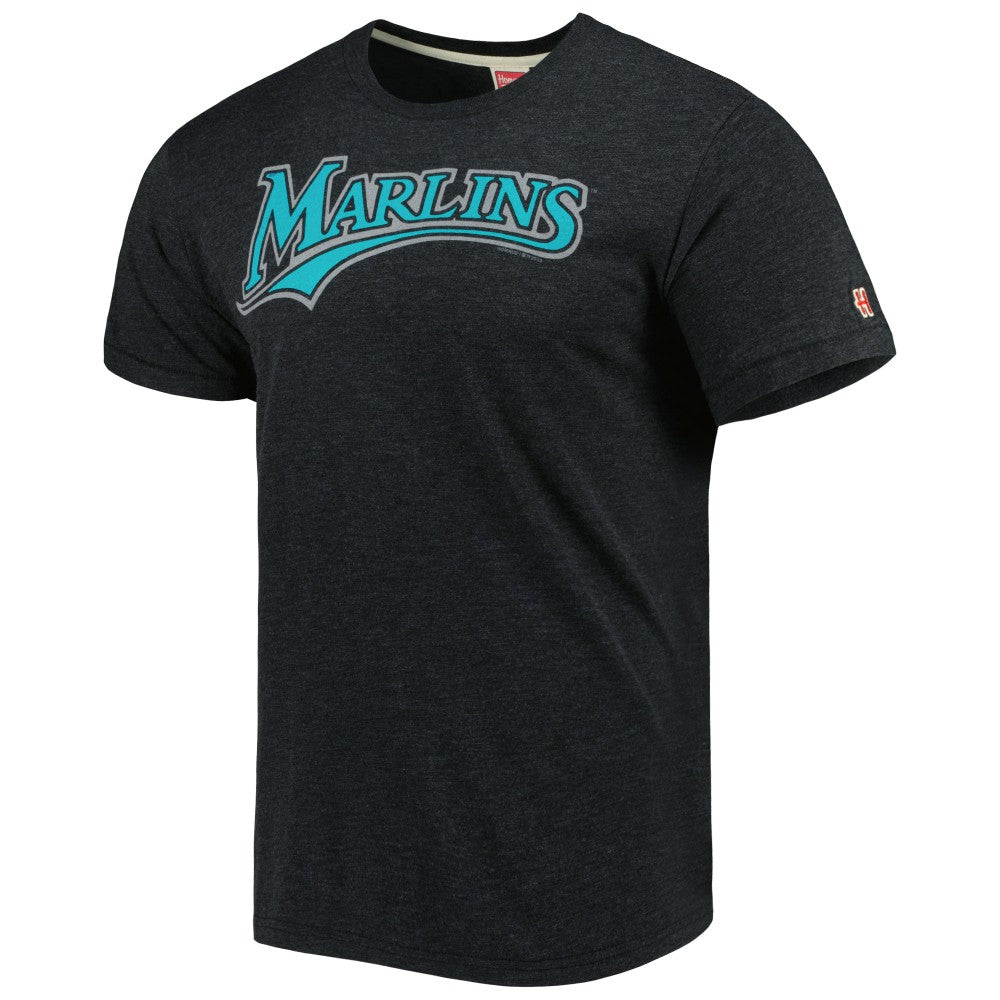 MLB Miami Marlins Homage Hand-Drawn Logo Tri-Blend T-Shirt