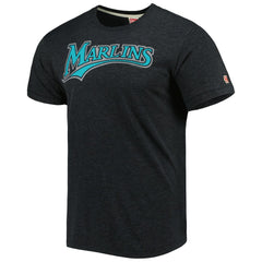 MLB Miami Marlins Homage Hand-Drawn Logo Tri-Blend T-Shirt