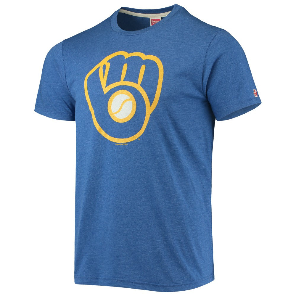 MLB Milwaukee Brewers Homage Hand-Drawn Logo Tri-Blend T-Shirt