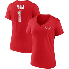 NHL Red Washington Capitals Fanatics Women's Team Mother's Day V-Neck T-Shirt