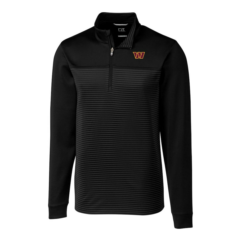 Cutter & Buck Traverse DryTec Stripe Stretch Quarter-Zip Jacket - Washington Commanders
