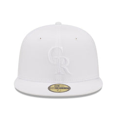 MLB Colorado Rockies New Era White on White 59FIFTY Fitted Hat