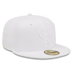 MLB Colorado Rockies New Era White on White 59FIFTY Fitted Hat