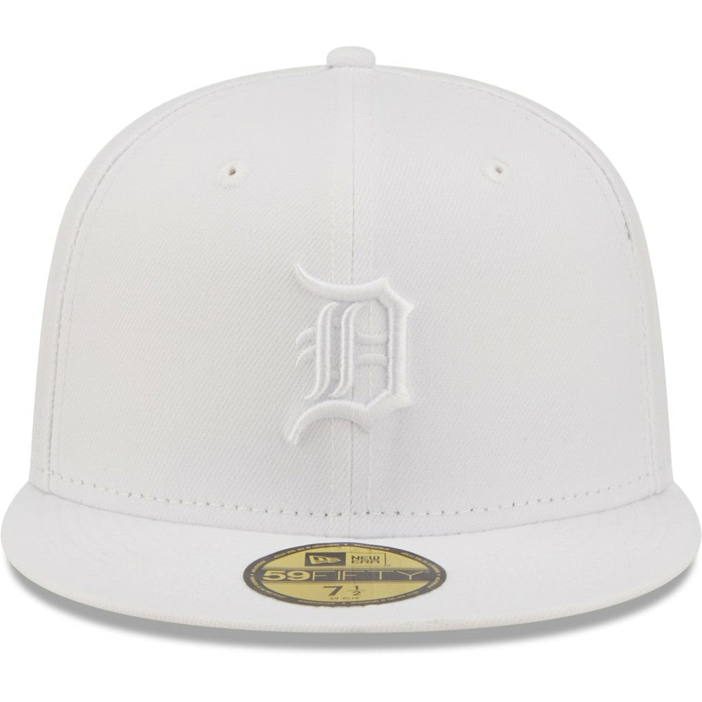 MLB Detroit Tigers New Era White on White 59FIFTY Fitted Hat