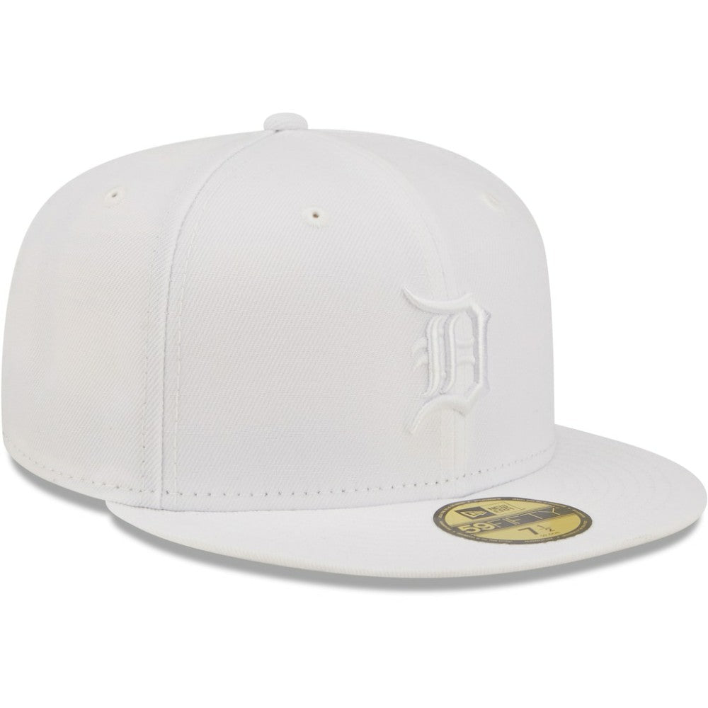 MLB Detroit Tigers New Era White on White 59FIFTY Fitted Hat