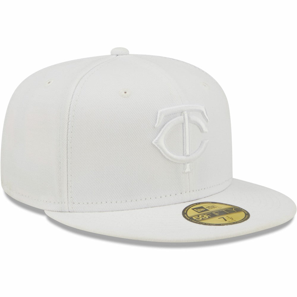MLB Minnesota Twins New Era White on White 59FIFTY Fitted Hat