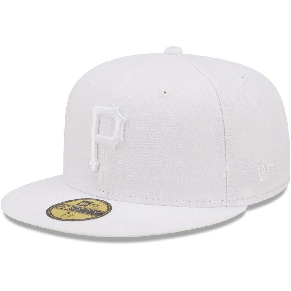 MLB Pittsburgh Pirates New Era White on White 59FIFTY Fitted Hat