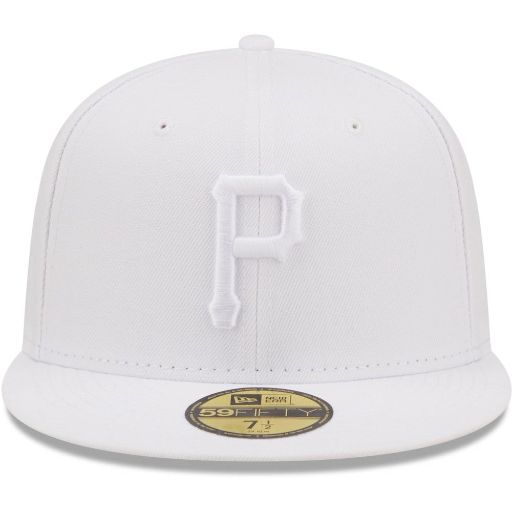 MLB Pittsburgh Pirates New Era White on White 59FIFTY Fitted Hat