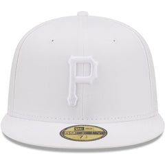 MLB Pittsburgh Pirates New Era White on White 59FIFTY Fitted Hat