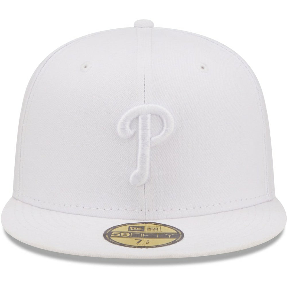 MLB Philadelphia Phillies New Era White on White 59FIFTY Fitted Hat