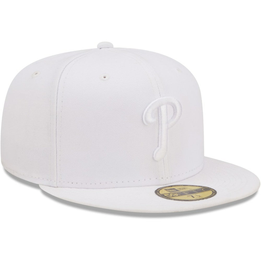 MLB Philadelphia Phillies New Era White on White 59FIFTY Fitted Hat