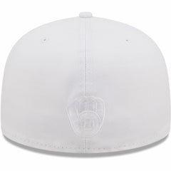 MLB Milwaukee Brewers New Era White on White 59FIFTY Fitted Hat