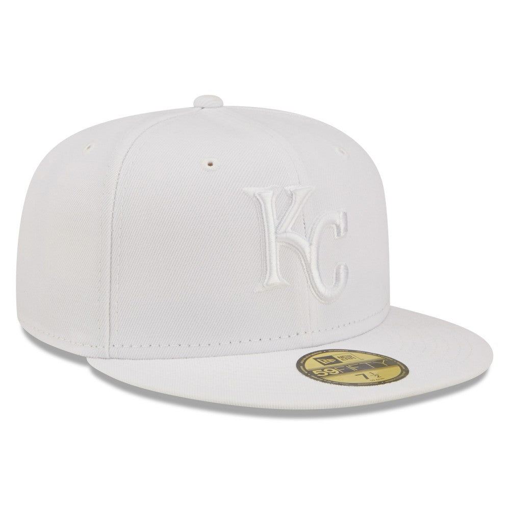 MLB Kansas City Royals New Era White on White 59FIFTY Fitted Hat