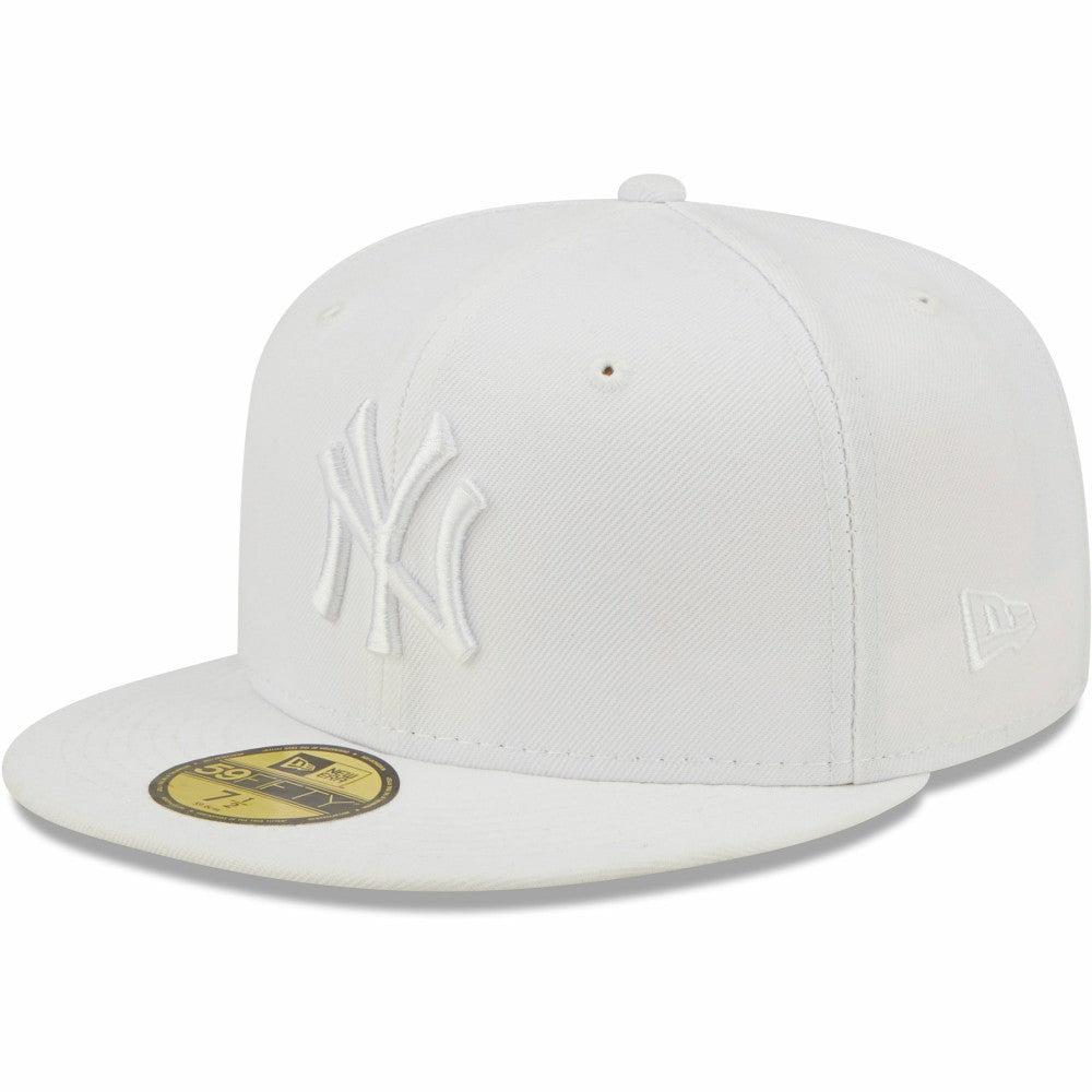 MLB New York Yankees New Era White on White 59FIFTY Fitted Hat