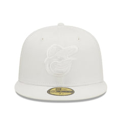 MLB Baltimore Orioles New Era White on White 59FIFTY Fitted Hat