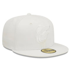 MLB Baltimore Orioles New Era White on White 59FIFTY Fitted Hat