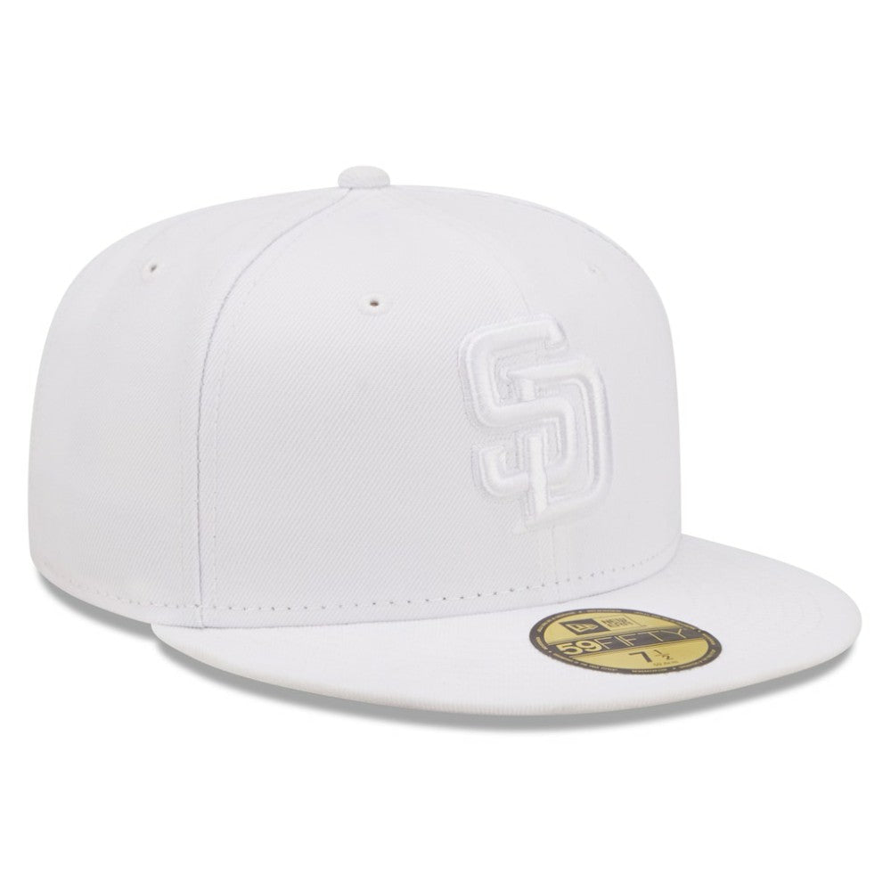 MLB San Diego Padres New Era White on White 59FIFTY Fitted Hat