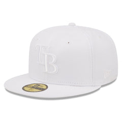 MLB Tampa Bay Rays New Era White on White 59FIFTY Fitted Hat