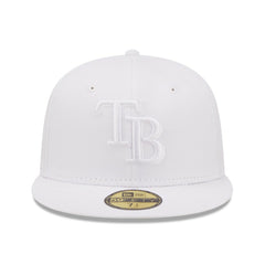 MLB Tampa Bay Rays New Era White on White 59FIFTY Fitted Hat