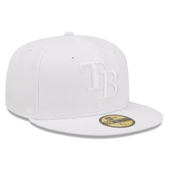 MLB Tampa Bay Rays New Era White on White 59FIFTY Fitted Hat