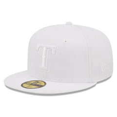 MLB Texas Rangers New Era White on White 59FIFTY Fitted Hat