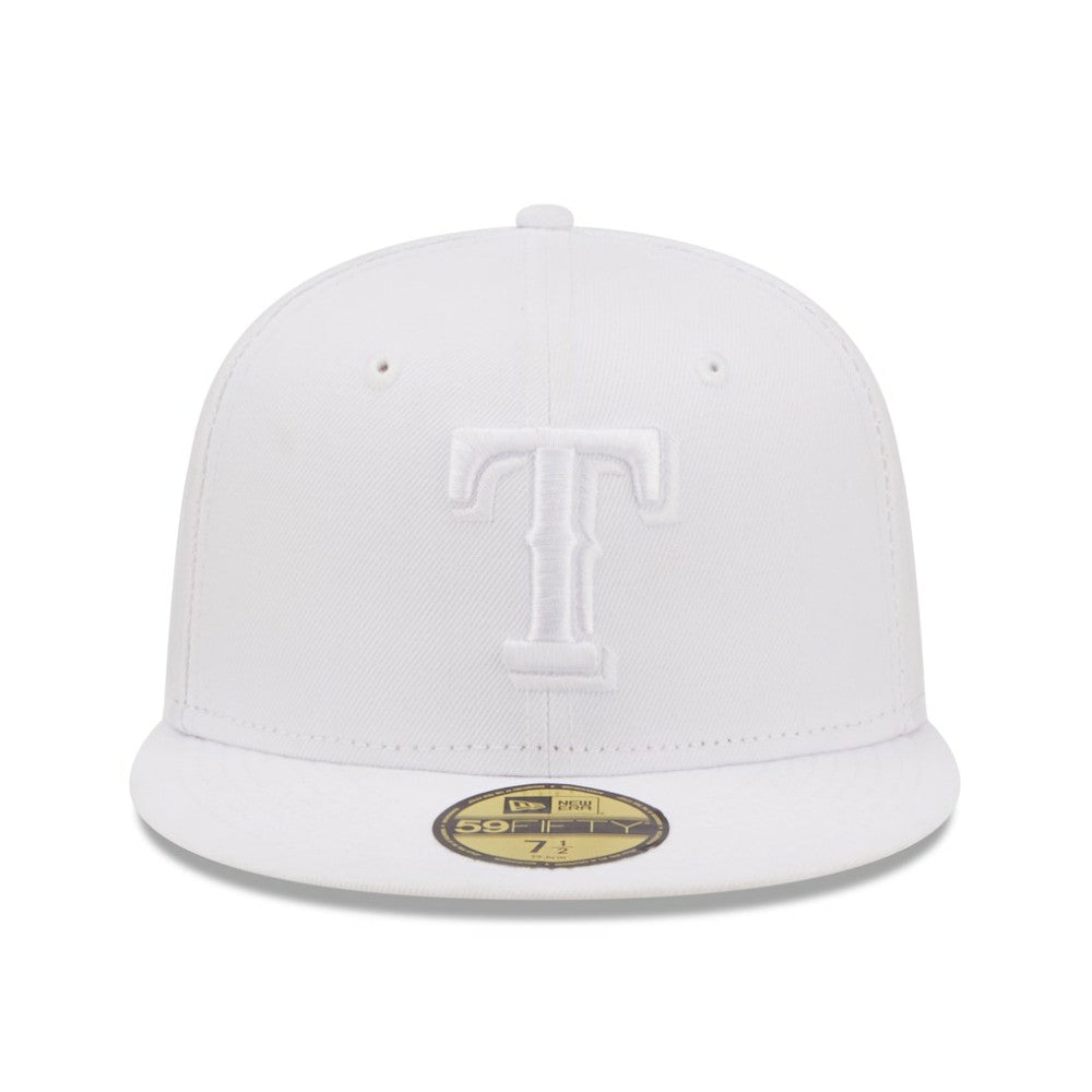 MLB Texas Rangers New Era White on White 59FIFTY Fitted Hat