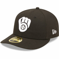 MLB Milwaukee Brewers New Era Black & White Low Profile 59FIFTY Fitted Hat