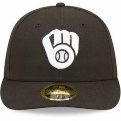 MLB Milwaukee Brewers New Era Black & White Low Profile 59FIFTY Fitted Hat