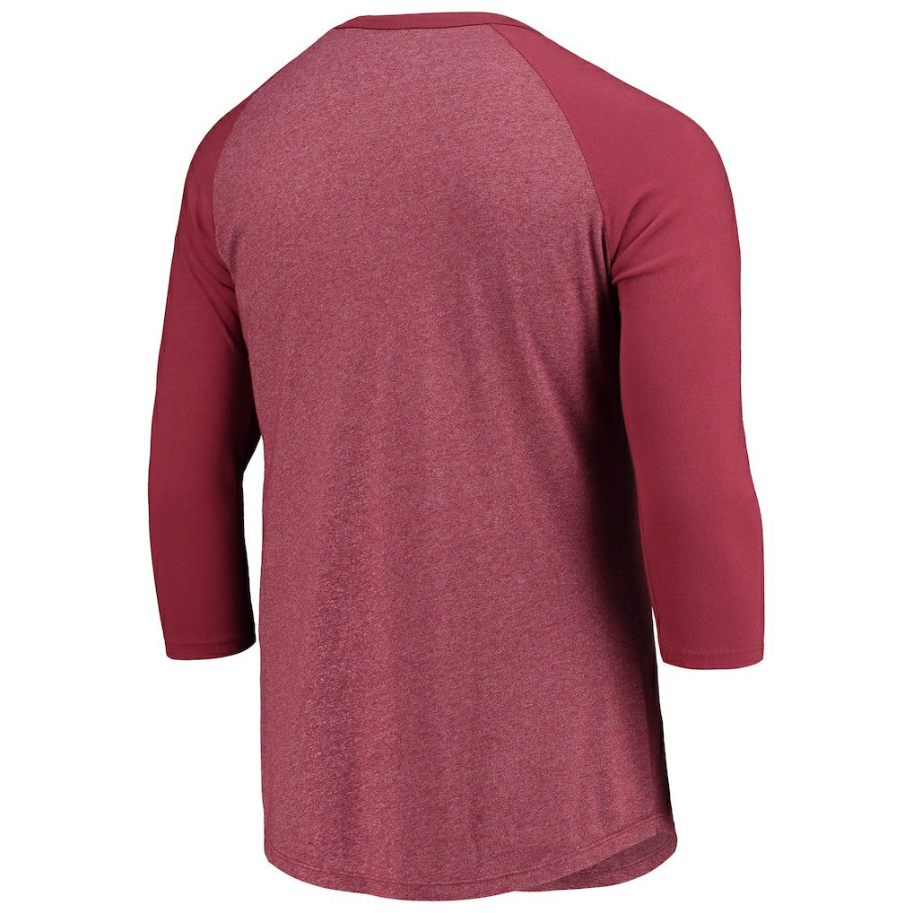 Majestic Threads Wordmark 3/4-Sleeve Raglan Tri-Blend T-Shirt - Washington Commanders