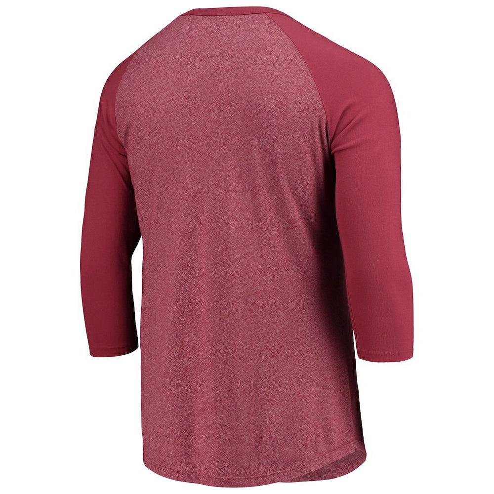 Majestic Threads Wordmark 3/4-Sleeve Raglan Tri-Blend T-Shirt - Washington Commanders