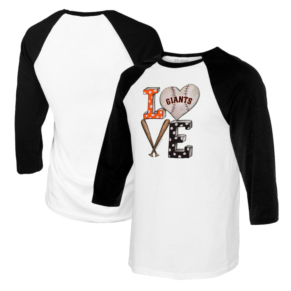 MLB San Francisco Giants Tiny Turnip Women's Baseball Love Raglan 3/4-Sleeve T-Shirt