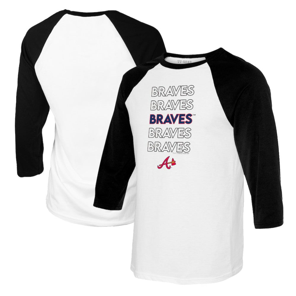 MLB Atlanta Braves Tiny Turnip Women's Stacked 3/4-Sleeve Raglan T-Shirt
