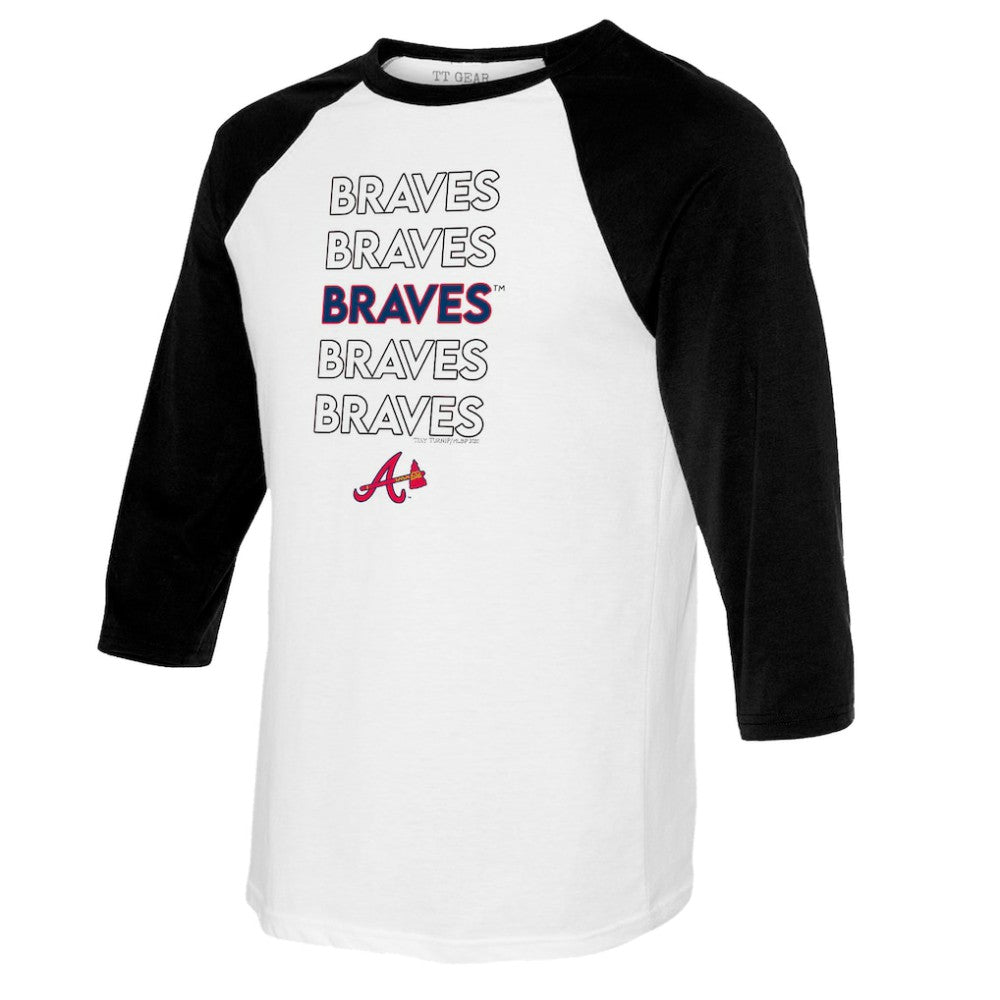 MLB Atlanta Braves Tiny Turnip Women's Stacked 3/4-Sleeve Raglan T-Shirt