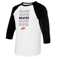 MLB Atlanta Braves Tiny Turnip Women's Stacked 3/4-Sleeve Raglan T-Shirt