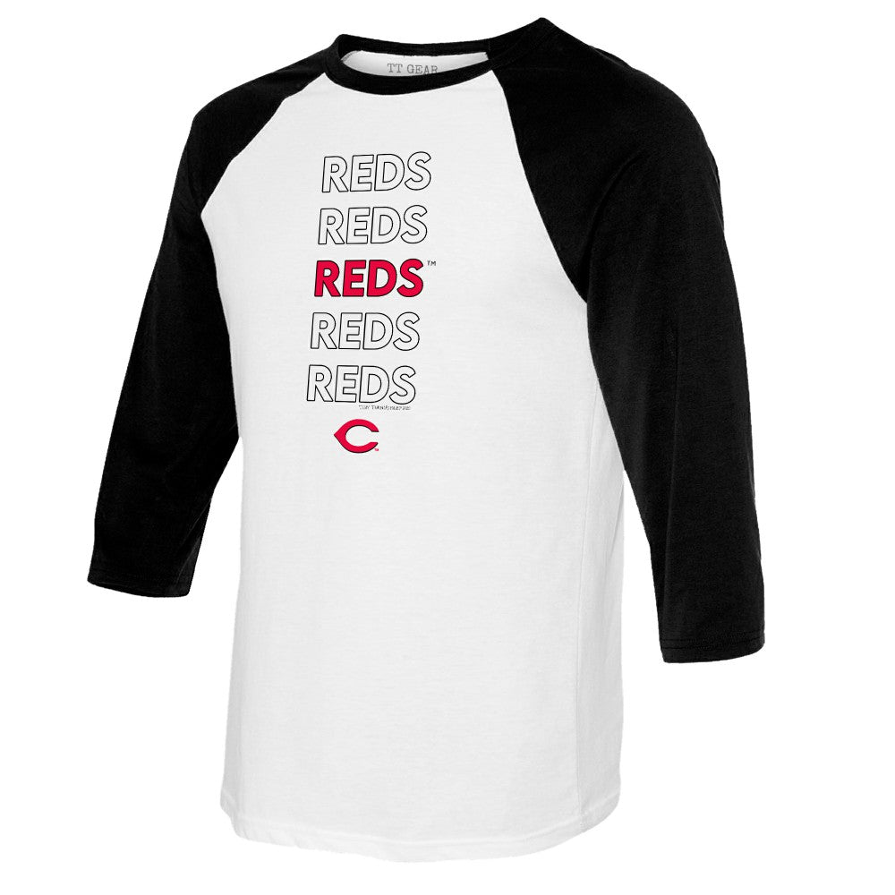 MLB Cincinnati Reds Tiny Turnip Women's Stacked 3/4-Sleeve Raglan T-Shirt