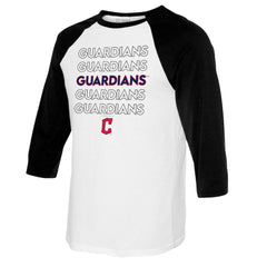 MLB Cleveland Guardians Tiny Turnip Women's Stacked 3/4-Sleeve Raglan T-Shirt