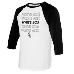 MLB Chicago White Sox Tiny Turnip Women's Stacked 3/4-Sleeve Raglan T-Shirt
