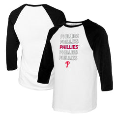 MLB Philadelphia Phillies Tiny Turnip Women's Stacked 3/4-Sleeve Raglan T-Shirt