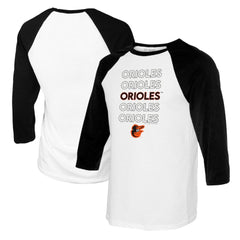 MLB Baltimore Orioles Tiny Turnip Youth Stacked Raglan 3/4 Sleeve T-Shirt