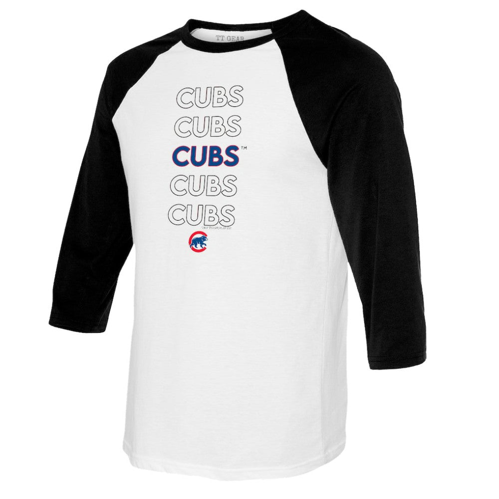 MLB Chicago Cubs Tiny Turnip Youth Stacked Raglan 3/4 Sleeve T-Shirt