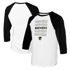 MLB Milwaukee Brewers Tiny Turnip Youth Stacked Raglan 3/4 Sleeve T-Shirt