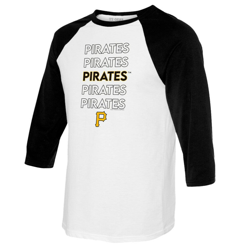 MLB Pittsburgh Pirates Tiny Turnip Youth Stacked Raglan 3/4 Sleeve T-Shirt