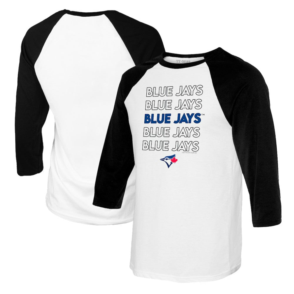 MLB Toronto Blue Jays Tiny Turnip Youth Stacked Raglan 3/4 Sleeve T-Shirt
