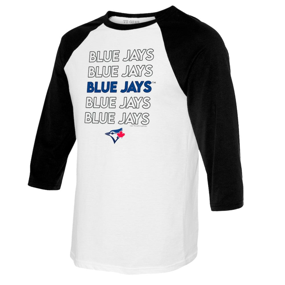 MLB Toronto Blue Jays Tiny Turnip Youth Stacked Raglan 3/4 Sleeve T-Shirt
