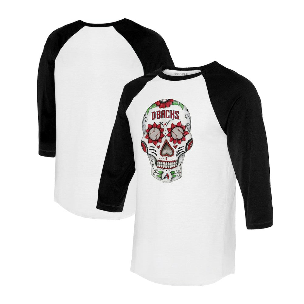 MLB Arizona Diamondbacks Tiny Turnip Women's Sugar Skull 3/4-Sleeve Raglan T-Shirt