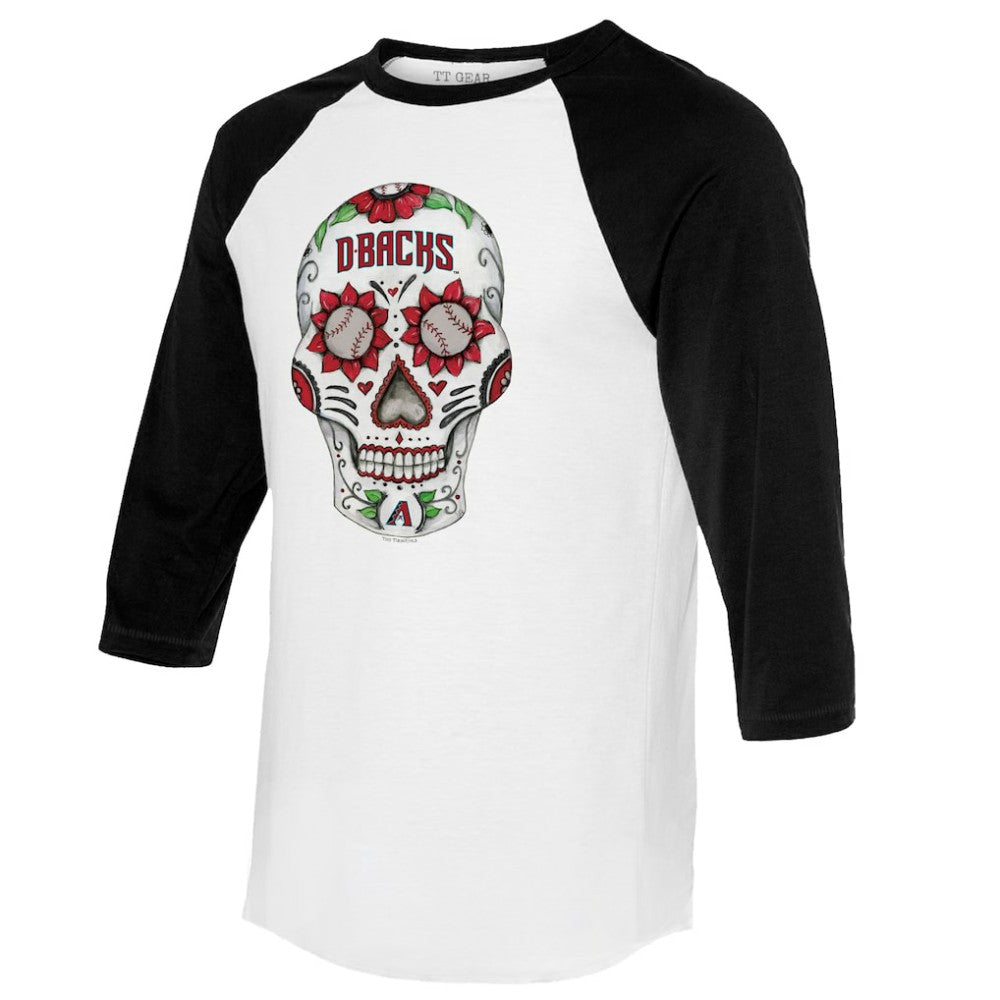 MLB Arizona Diamondbacks Tiny Turnip Women's Sugar Skull 3/4-Sleeve Raglan T-Shirt