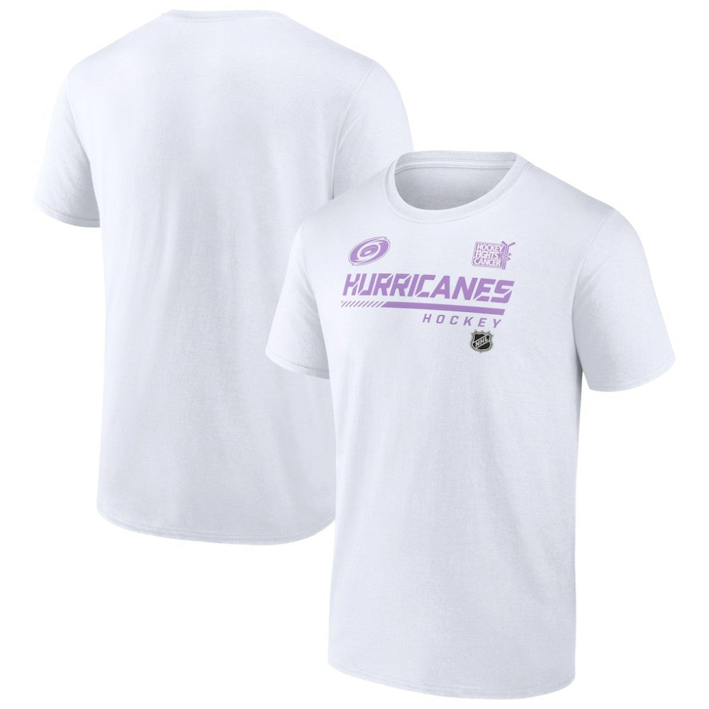 NHL White Carolina Hurricanes NHL Hockey Fights Cancer T-Shirt