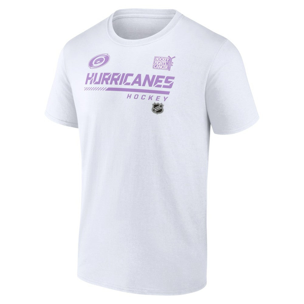NHL White Carolina Hurricanes NHL Hockey Fights Cancer T-Shirt
