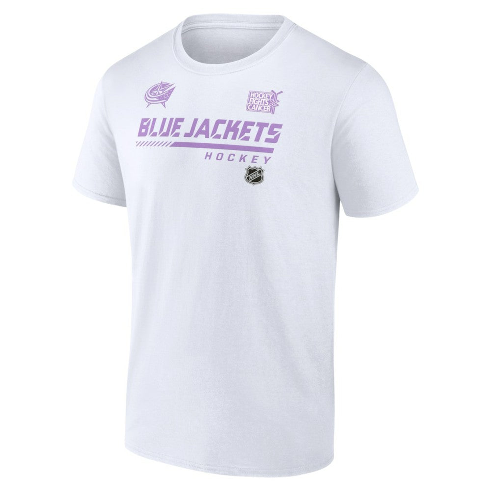 NHL White Columbus Blue Jackets NHL Hockey Fights Cancer T-Shirt